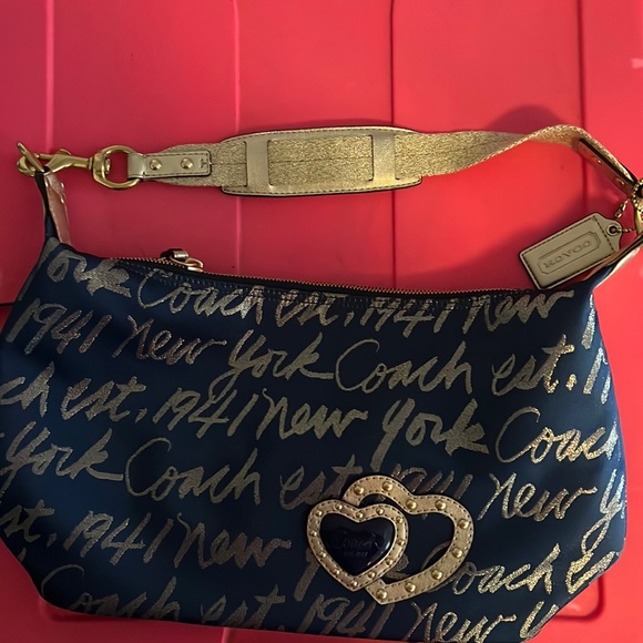 Coach Handbags - Blue and gold coach shoulder bag
